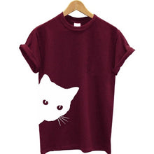Peeking cat tee shirt