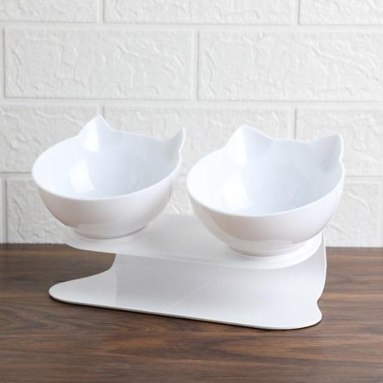 Cat head pet bowls