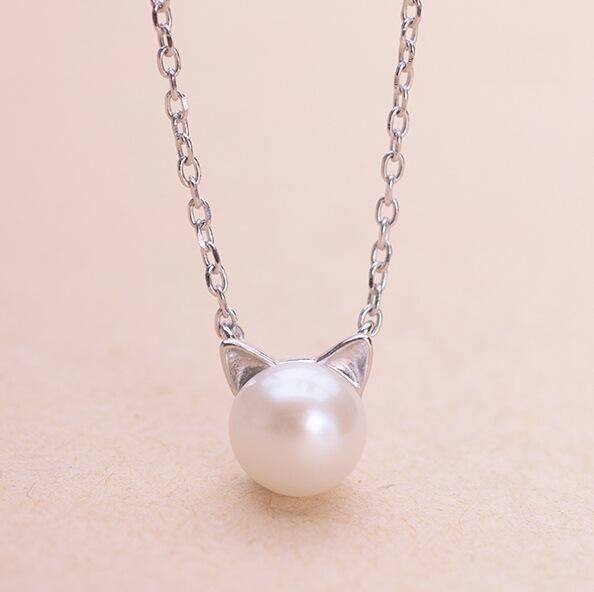 Purrfect Cat Pearl Necklace Always Whiskered