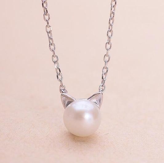 Purrfect Cat Pearl Necklace Always Whiskered