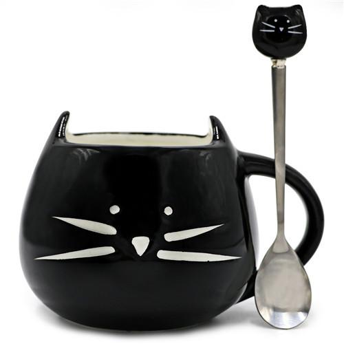 Whiskered Ceramic Mug with Spoon - Always Whiskered 