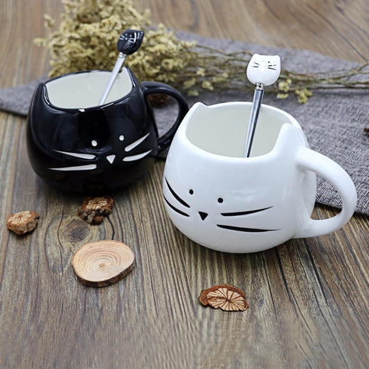 Whiskered Ceramic Mug with Spoon - Always Whiskered 