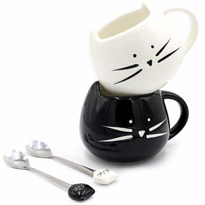 Whiskered Ceramic Mug with Spoon - Always Whiskered 