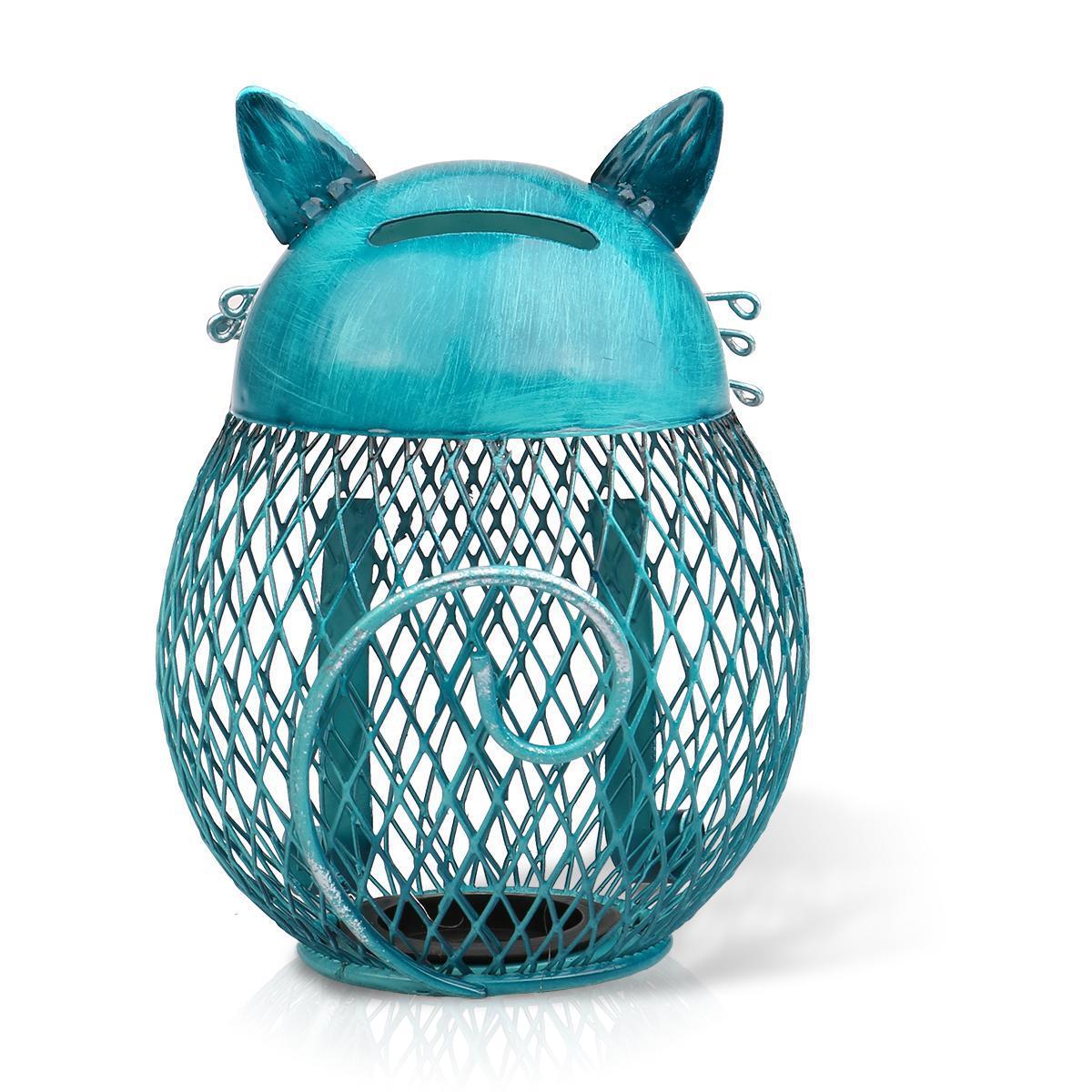 Whiskered Metal Cat Coin Bank - Always Whiskered