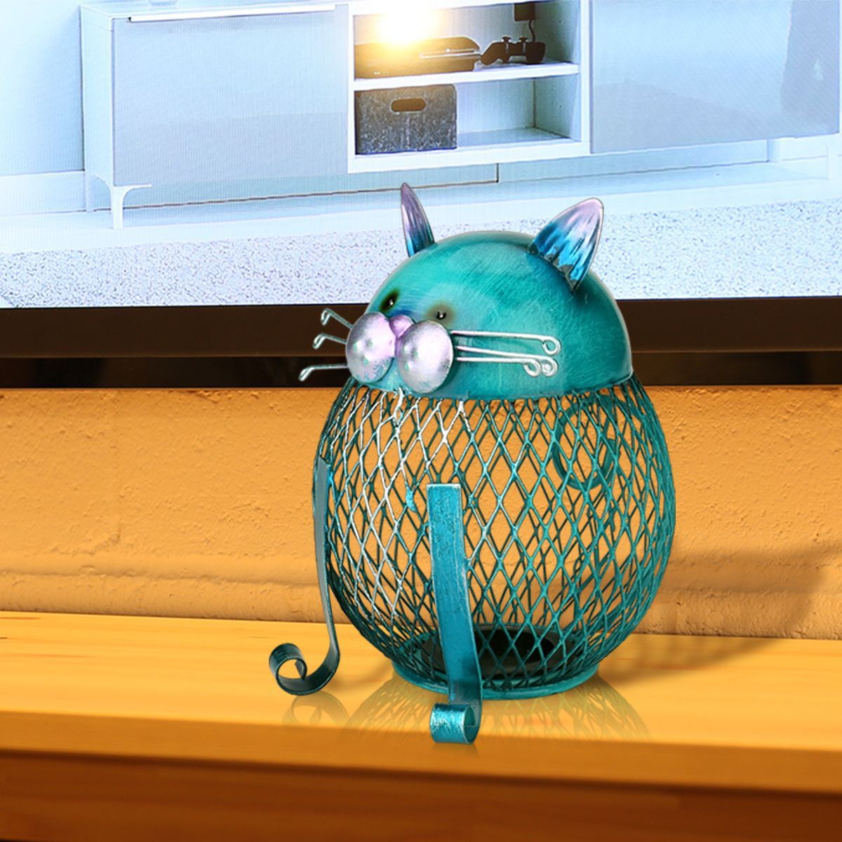 Whiskered Metal Cat Coin Bank - Always Whiskered