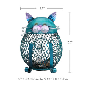 Whiskered Metal Cat Coin Bank - Always Whiskered